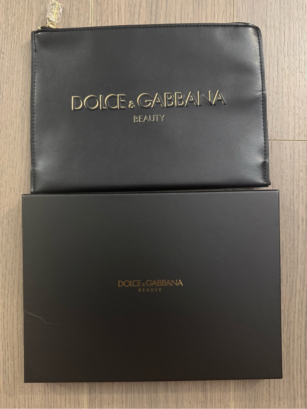 Dolce & Gabbana Black Pouch with Gold Logo